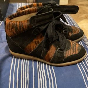 NWOT- Isabel Marant Blossom Ponyskin and Suede Sneaker